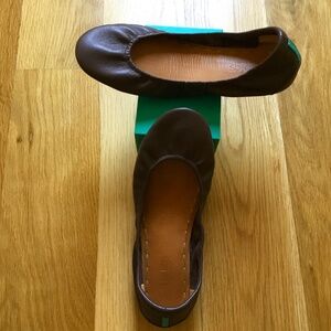 TIEKS CHOCOLATE BROWN BALLET FLATS SIZE 8